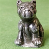 tin gammel bulldog figur hunde skulptur genbrug